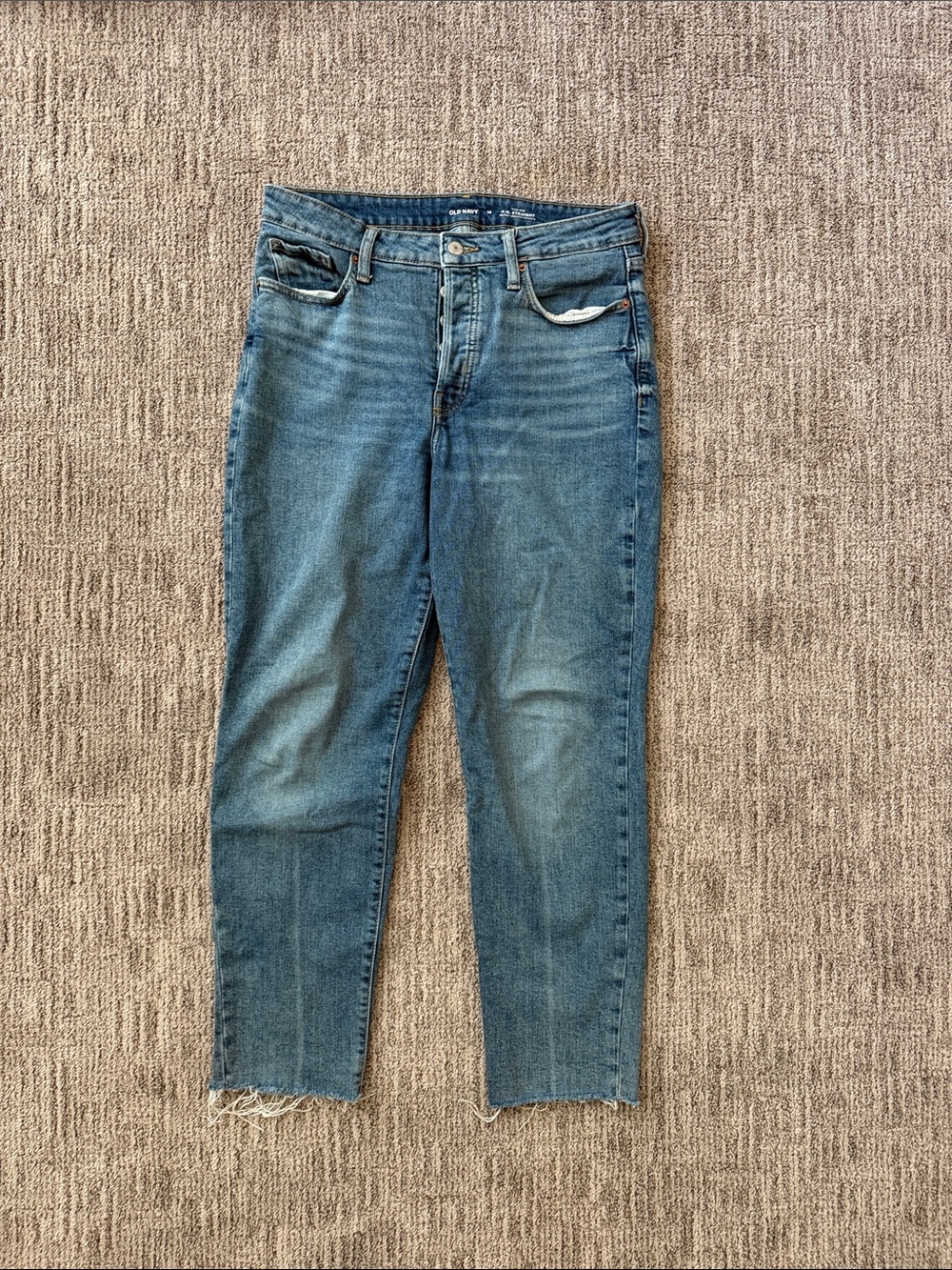 Old Navy Medium Blue Cropped High-Rise Jeans